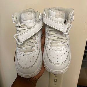 All white Air forces higtop